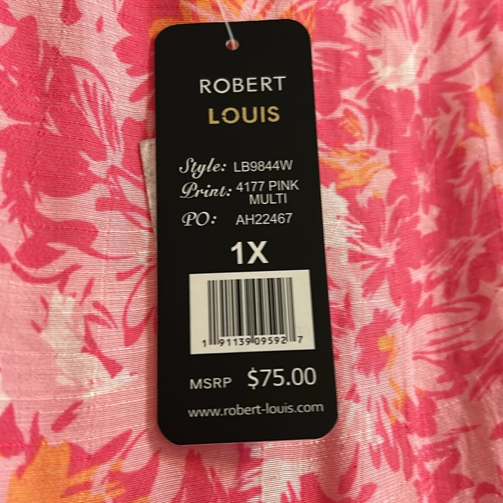 NWT Robert Louis pinks with orange accent sleeveless XXL fully lined dress. - Picture 3 of 7